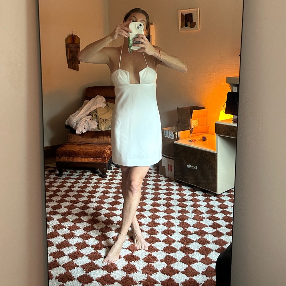 Mônot Halterneck crepe mini dress